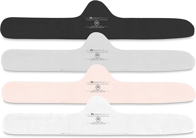 More of Me to Love Organic Cotton and Bamboo Bra Liner 4-Pack (Pearl White, Blush Pink, Stone Gray, Fawn Beige)