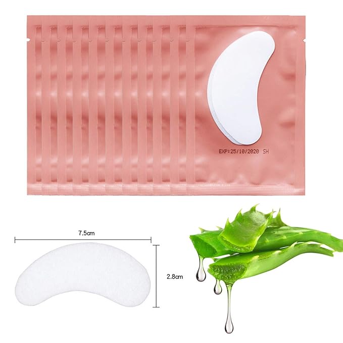 55 Pairs Set, Under Eye Hydrogel Pads, Professional Lint Free Eye Mask Eyelash Extension Gel Patches Kit for Adhesive Lash Beauty Tool (Pink)