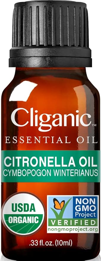 Cliganic Organic Citronella Essential Oil, 100% Pure Natural for Aromatherapy | Non-GMO Verified