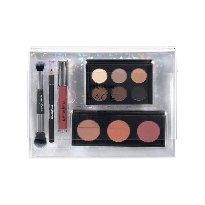 Profusion Cosmetics Complete Face Sculpting Collection for Festive Glam, Indulge in Luxury with Ultimate Makeup kit and Achieve Stunning Looks for Glamorous Holiday (Peach)