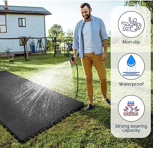Thyle 50 Pack Drainage Mats Interlocking Rubber Floor Tiles 10" x 10" Non Slip - Image 4