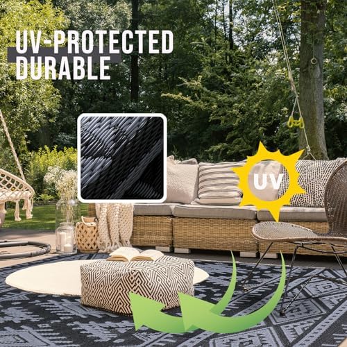 OLANLY Outdoor Rug 5x8 ft Waterproof Reversible Boho Mat - Image 4