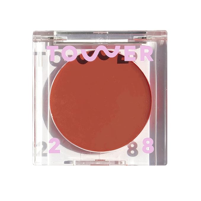 Tower 28 Beauty BeachPlease Cream Blush for Cheeks and Lips - Multi-Purpose Lip and Cheek Tint in Orange Blush - for Sensitive Skin – Color POWER HOUR, Luminous Finish