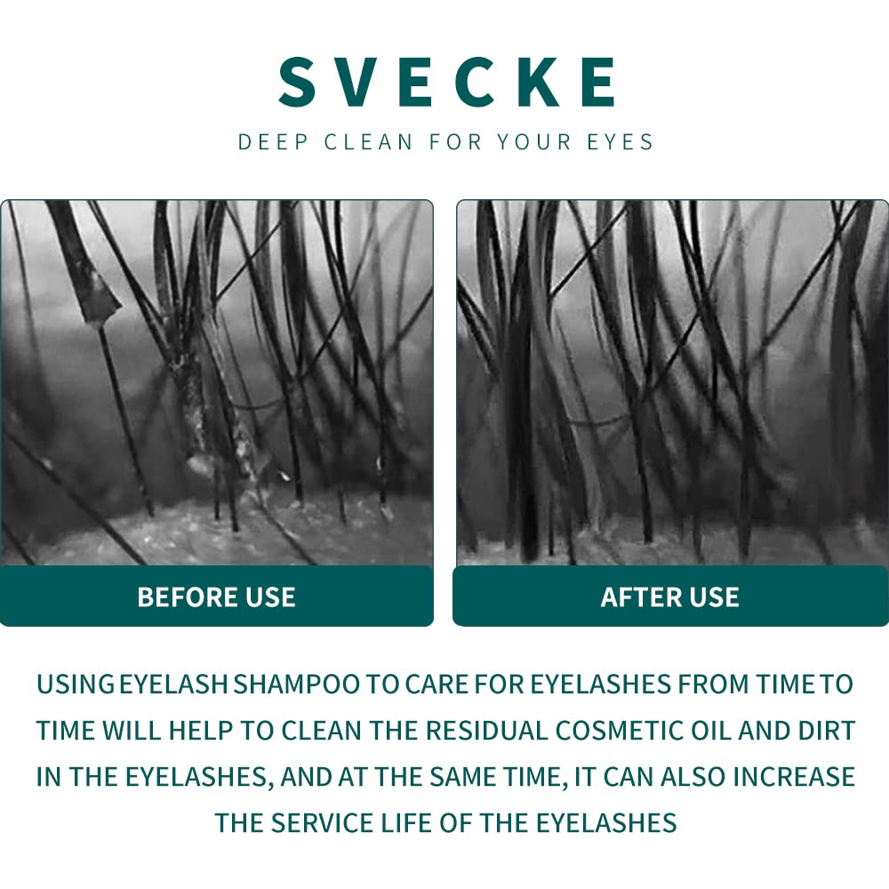 Eyelash Shampoo for Lash Extensions Kit, Prolong Lash Cleanser with Brush, Safe Eyelid Cleaner for Salon Home Use 2 fl.oz
