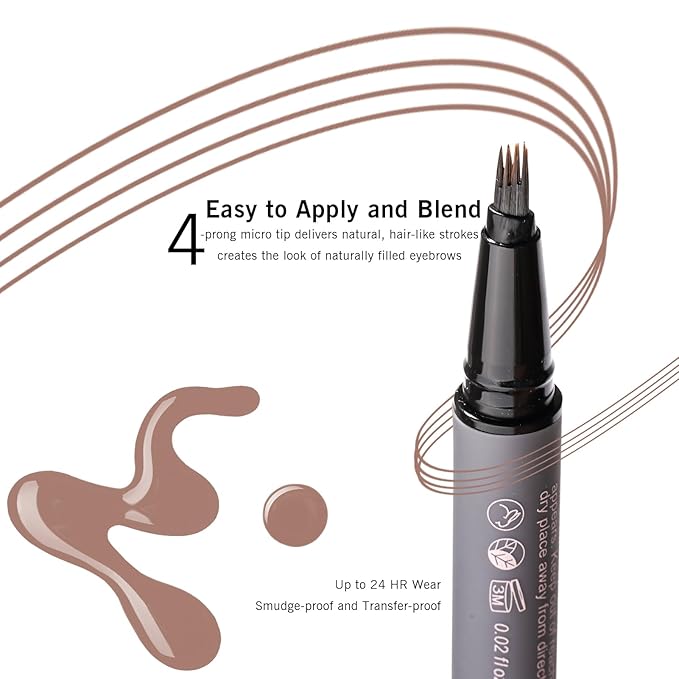 Auburn Eyebrow Pencil with 4-Prong Micro-Fork Tip, Red Eyebrow Pen for Red Head, Create Hair-like Stroke for Natural Brows, 24H Long Wear, Smudgeproof YES.EYE DO (Rustic Red-Auburn)