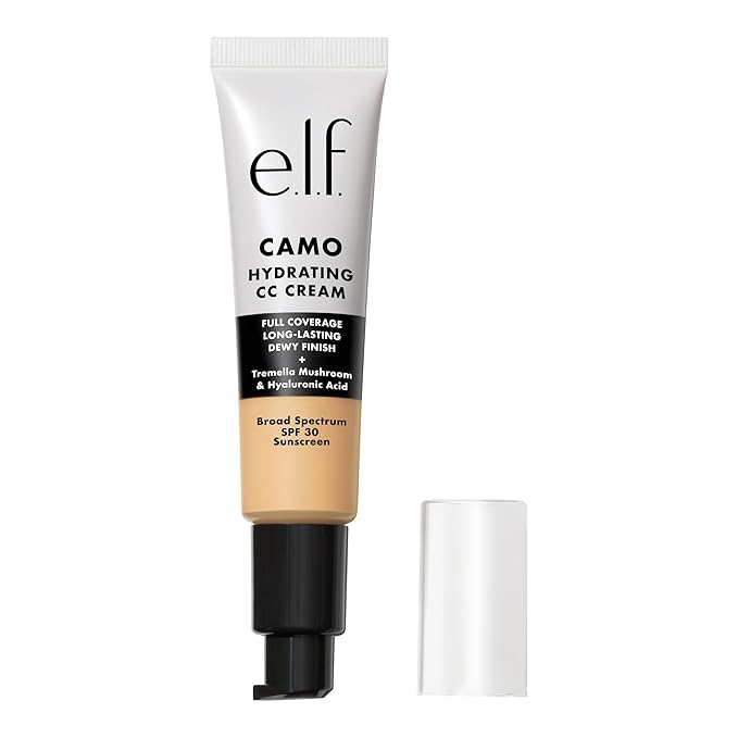 e.l.f. Hydrating Camo CC Cream, SPF 30, Color Correcting Full Coverage Foundation For A Dewy Finish, Vegan & Cruelty-Free, Light 240 W