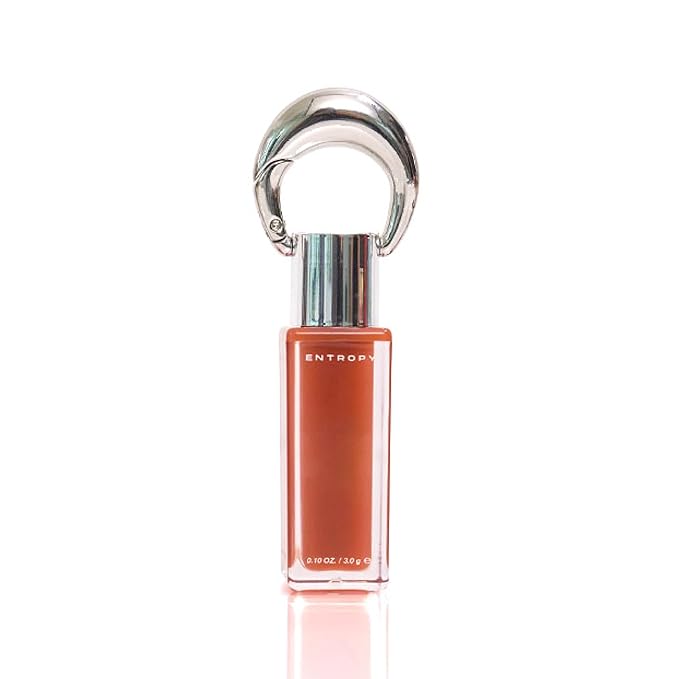 ENTROPY Makeup 2-in-1 Charm Shiny Glowy Lip & Cheek Gloss Tint Keychain, High Pigment Glossy Lip Color & Plumping Gloss, C4 Sun Stone Charm