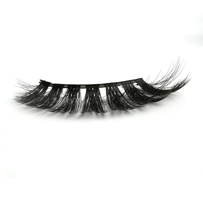 SUNWELL False Eyelashes 18mm Mink Lashes 8D Fluffy Faux Mink Lashes Dramatic Cat Eye Lashes Strips Soft Full Volume Fake Eyelashes 10 Pairs Pack