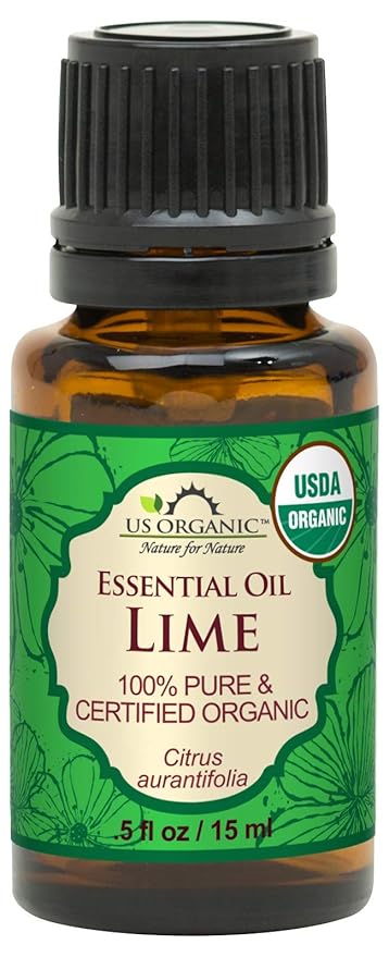 US Organic Lime Essential Oil - Certified Organic, Steam Distilled - W/Euro droppers (More Size Variations Available) (15 ml / .5 fl oz)
