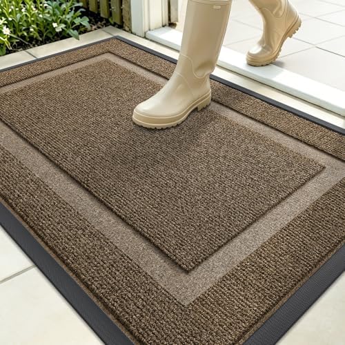 OLANLY Front Door Mat Outside 35x23, All-Season Heavy-Duty Rubber Doormat by OLANLY