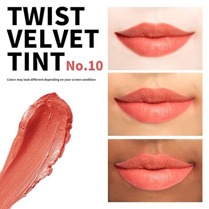 PASSIONCAT Long Lasting Lip Stain for Lips and Cheek Tint | High Pigment Color | lightweight Matte Finish | Weightless | Full Coverage | Twist Velvet Tint #10 (No.10)