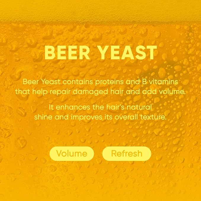 Beer Yeast Shampoo Bar 2.0 - Hydrating & Moisturizing Natural Hair Soap Bar Shampoo for Hair Volume & Scalp Nourishment - Bathing Soap Solid Shampoo for All Hair Types (120g, 4.23oz)
