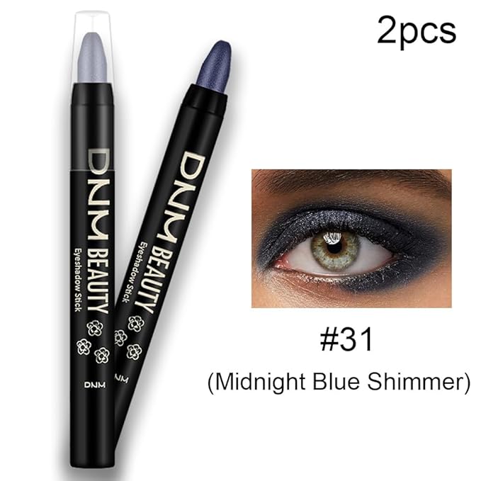 Kaely 2Pcs Cream Eyeshadow Sticks Set for Eyes Waterproof,Midnight Blue Shimmer Eye shadow Stick Pencil Pen Bulk sombras en crema para ojos 31+31