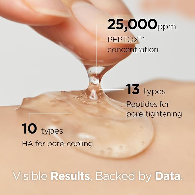 Dr.ninteen V.Peptox Jelly Tonerㅣ13 Peptides 25,000ppm + 10 Hyaluronic Acid(HA) + ExosomeㅣEssence Toner for Pore Tightening & CoolingㅣK-Skincare (5.07 fl.oz.)