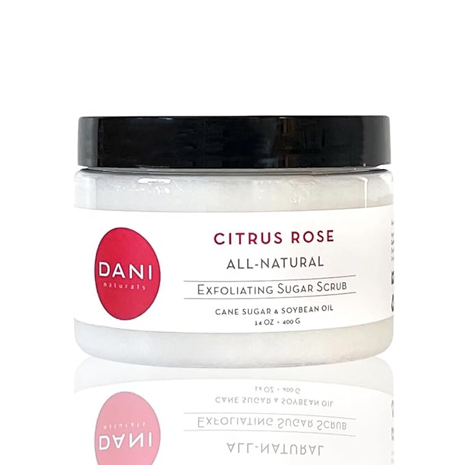 Naturals Exfoliating Sugar Scrub - Citrus Rose - Organic Cane Sugar & Shea Butter - Deep Hydration & Gentle Exfoliation for Smooth, Radiant Skin - 14 oz