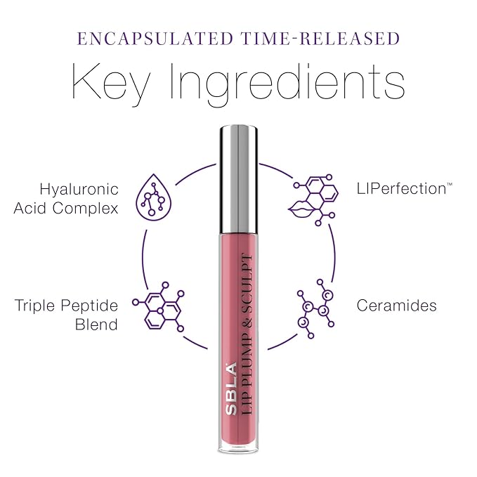 SBLA Beauty - Double The Plump - Lip Plump & Sculpt 11 Fl Oz / 325ml - Lip Plumper - Fuller & Firmer Lips, With Hyaluronic Acids & Peptides - Instantly Plumps, Enhances Hydrates, Reduces Fine Lines