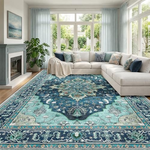 RELEANY Washable Area Rug, Large 10'x12' by RELEANY