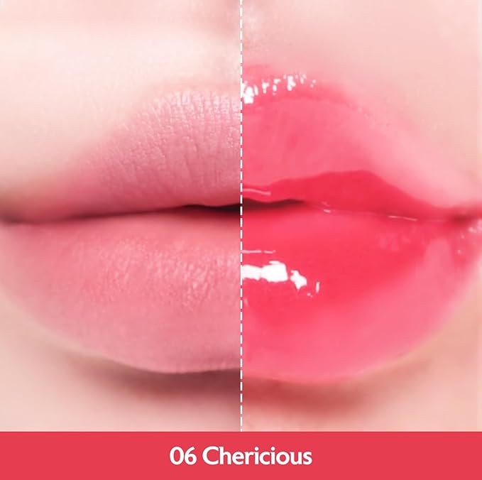MILKTOUCH Jelly Fit Lip Tint (06 Chericious) with Cooling Plumping Effect and Water-Based Non-Sticky Texture | Long Lasting Korean Beauty Lipstain Tinted Gloss Oil Brown K Makeup