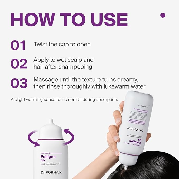 Dr.FORHAIR Folligen Silk Treatment 300 ml/10.14 fl. oz. | Damaged Scalp And Hair Care | Gentle, Nourishing & Strengthening