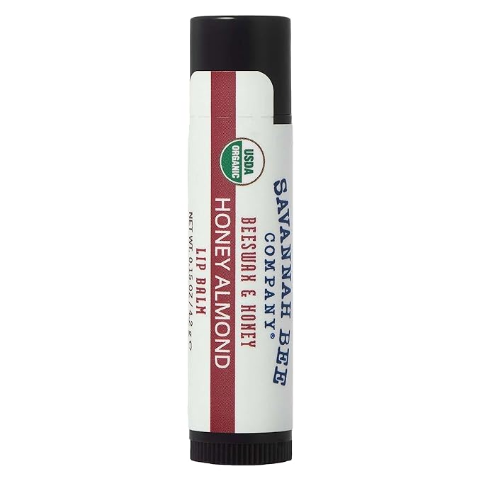 Savannah Bee Lip Balm Hanger 0.15 oz - Invigorating Mint Flavor - Natural Ingredients for Supple, Soft Lips - Convenient Hanger Design (.15 Oz, Honey Almond)