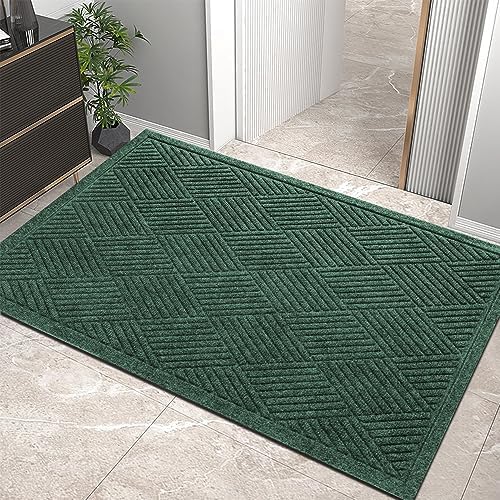 HIYARD Sturdy Front Door Mat, Absorbent Muddy Dirt Resist Welcome Door Mats by HIYARD