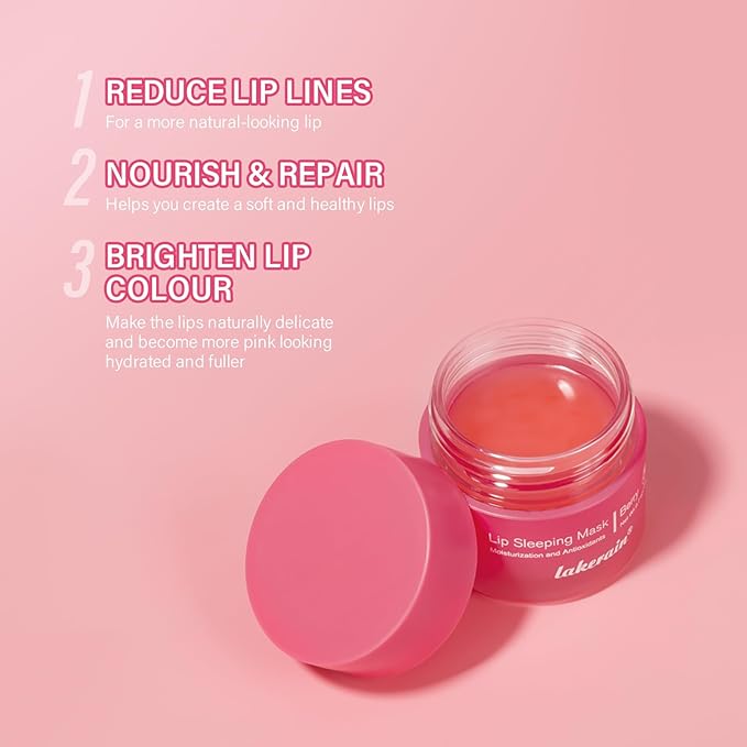 Hydrating Lip Sleeping Mask - Day and Night Repair Lip Balm for Chapped Dry Lips - Reduce Lip Lines, Enhance Lip Color, Hydrate & Plump Lips Care Lip Mask (Berry)