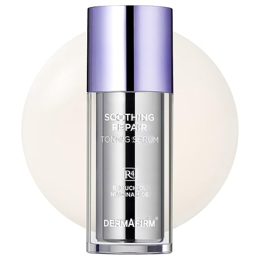 DERMAFIRM Bakuchiol Retinol Serum for Glass Skin with Niacinamide & Peptides | Daily Korean Skin Care for Sensitive Skin | Soothing Repair Toning Serum R4 for Glass Skin
