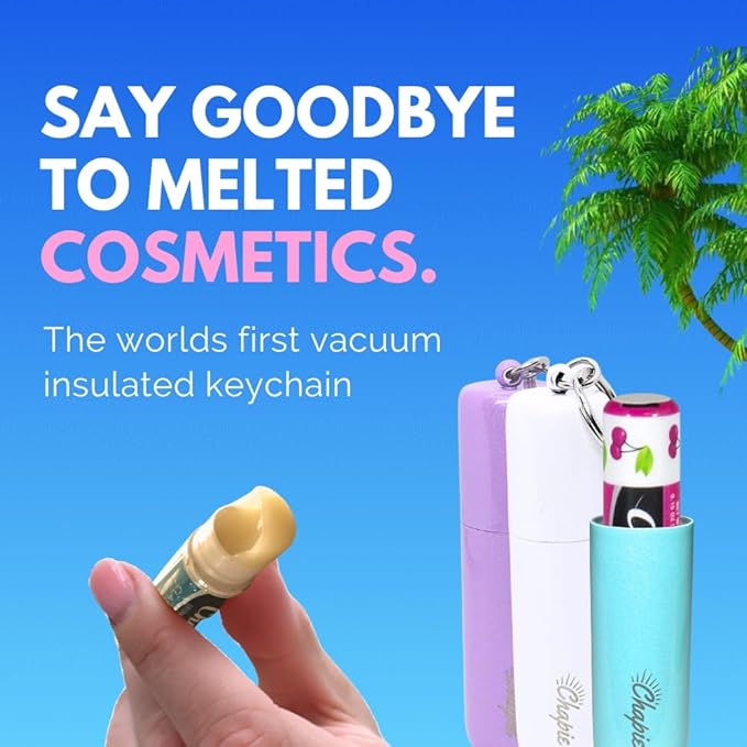 OG | Vacuum Insulated Lip Balm Keychain Holder, Prevents Melting & Messes | 3-Pack (Endless Summer)