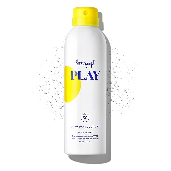 Supergoop! PLAY Antioxidant Body Mist w/Vitamin C - 6 fl oz - SPF 50 PA++++ Broad Spectrum Sunscreen - Body Spray - Great for Active Days