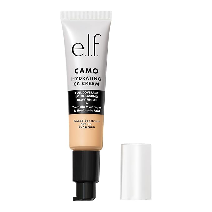 e.l.f. Hydrating Camo CC Cream, SPF 30, Color Correcting Full Coverage Foundation For A Dewy Finish, Vegan & Cruelty-Free, Fair 120 N