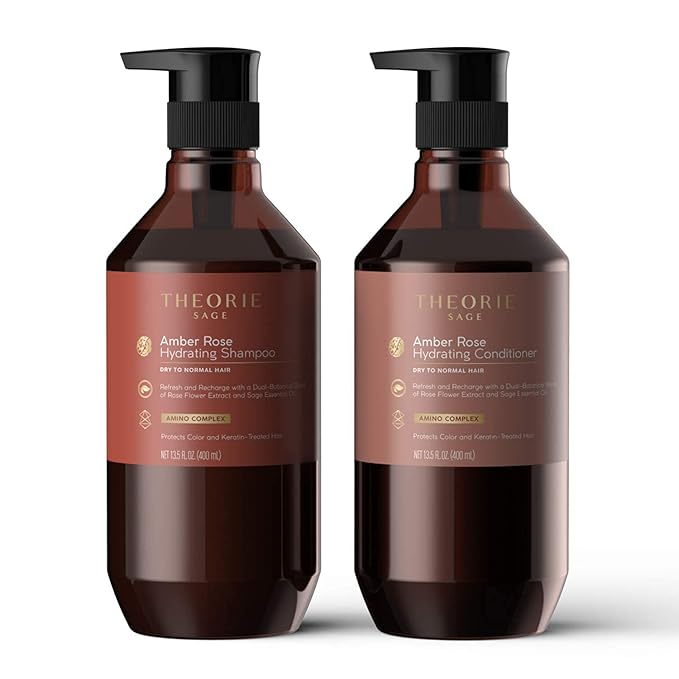 Theorie Amber Rose Hydrating Shampoo- Refresh & Hydrate, Irresistible Scent of Rose, Jasmine & Amber, Suited For All Hair Types-Color & Keratin Treated Hair, 800ML