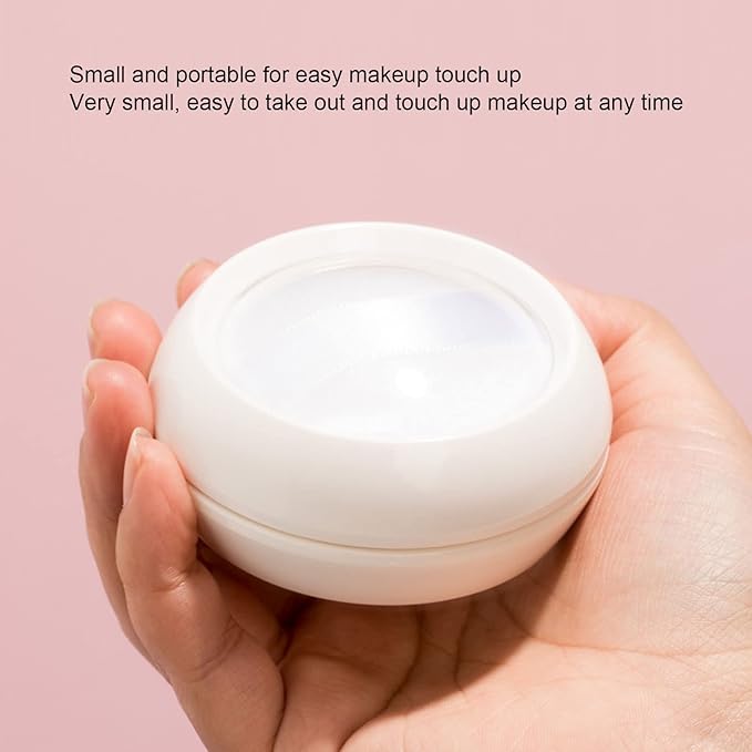 Dioche Loose Powder Container with Puff Sifter Lids, Plastic Refillable Empty Loose Powder Puff Case Face Powder Blusher Makeup Cosmetic Jars Containers for Travel Daily Use