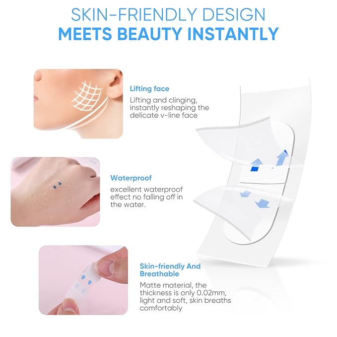 Senhorita Face Lift Tape, 120Pcs Instant Face Lift Tape Invisible, Face Tape Lifting Hide Double Chin and Wrinkles, Lifting Saggy Skin