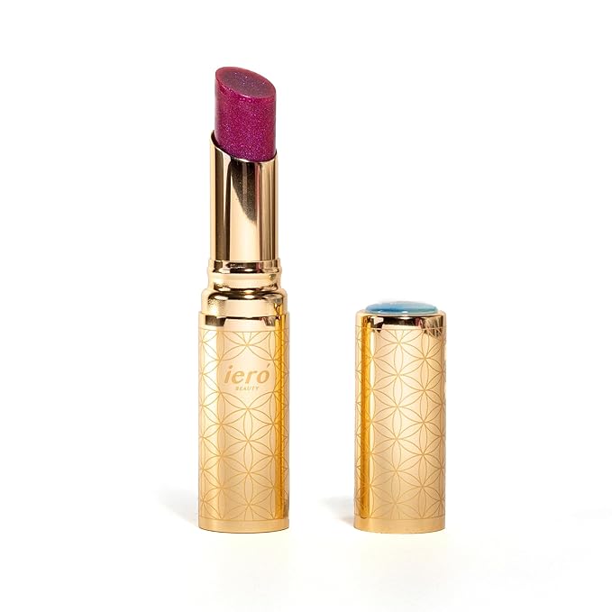 ieró Beauty Moonkissed Luminous PH Tinted Lip Balm w/Shea Butter & Vitamin E, Lip Care Moisturizer, Lip Plumper for Soft & Supple Lips, Paraben Free, Vegan, Sheer Berry w/Blue-Violet Shimmer