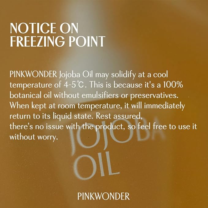PINKWONDER USDA Organic Jojoba Oil | 100% Pure, Cold-Pressed & Vitamin E-Rich Oil for Skin | Non-Greasy, Fast-Absorbing for Face, 1.69oz (50ml)
