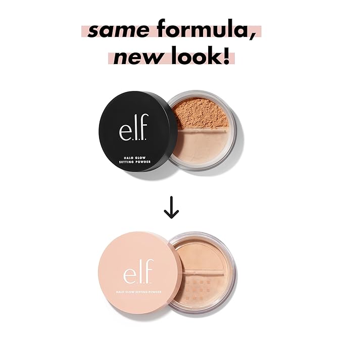 e.l.f. Halo Glow Soft Focus Setting Powder, Silky Powder For Creating Without Shine, Smooths Pores & Lines, Light Pink