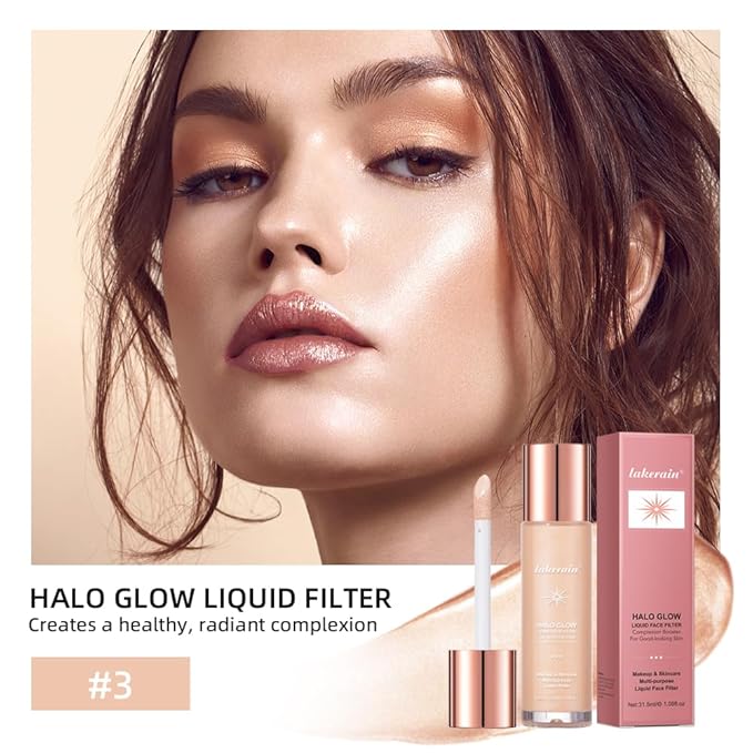 Halo Glow Liquid Face Filter, Complexion Booster For A Glowing, Soft-Focus Look, Infused With Hyaluronic Acid, Vegan & Cruelty-Free 1.06 OZ/31.5ml -03