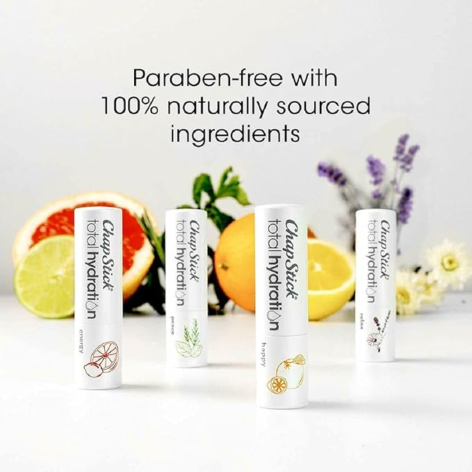 ChapStick Total Hydration Essential Oils Energy Lip Balm, Lime + Grapefruit Lip Balm Tube, Lip Care - 0.12 Oz