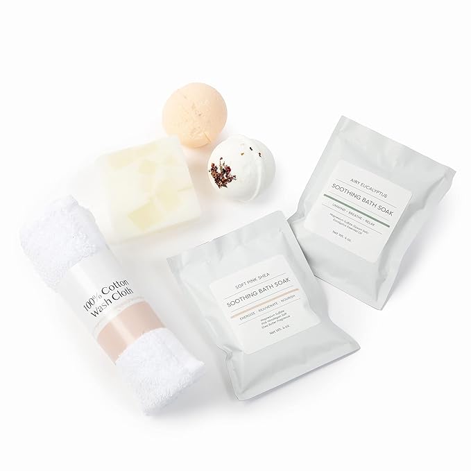 Dear Ava Spa Gifts for Women | Organic Self Care luxury Anti Stress Relaxing Bath and Body Kit Set Basket Box for Her with Heartfelt Card | Premium Spa Gift for Best Mom