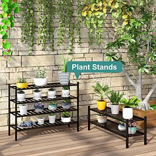 viewcare Black Shoe Rack, 2-Tier Long Shoe Rack - Image 7
