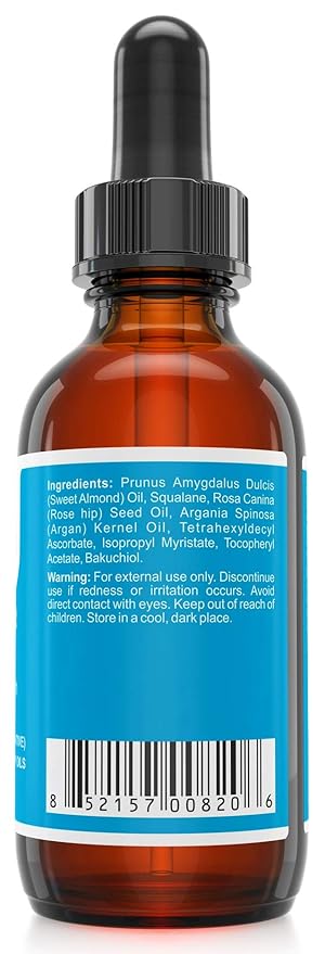 Eye Perfect Elixir - With Bakuchiol (Retinol Alternative), Pure Argan and Rosehip Oils, Squalane, Vitamin C & E - Best Anti-Aging Treatment Serum for Bags, Puffiness, Wrinkles, Crow Feet