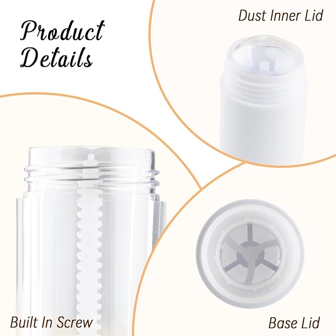 12 Pieces 15g White Plastic Deodorant Containers,Empty 1/2 oz Travel Lip Balm Tubes,Refillable Twist-UP Solid Perfume Tubes,Lipstick Tubes for DIY