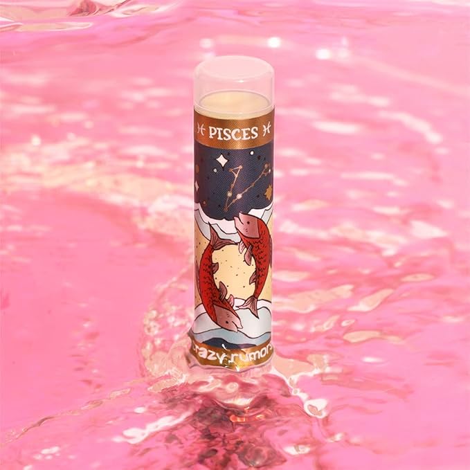 Crazy Rumors Pisces Zodiac All Natural, Plant Based Lip Balm to Moisturize and Nourish your Lips - Water Blend (Tropical Mango, Citrus Lemon, and Fragrant Berry)