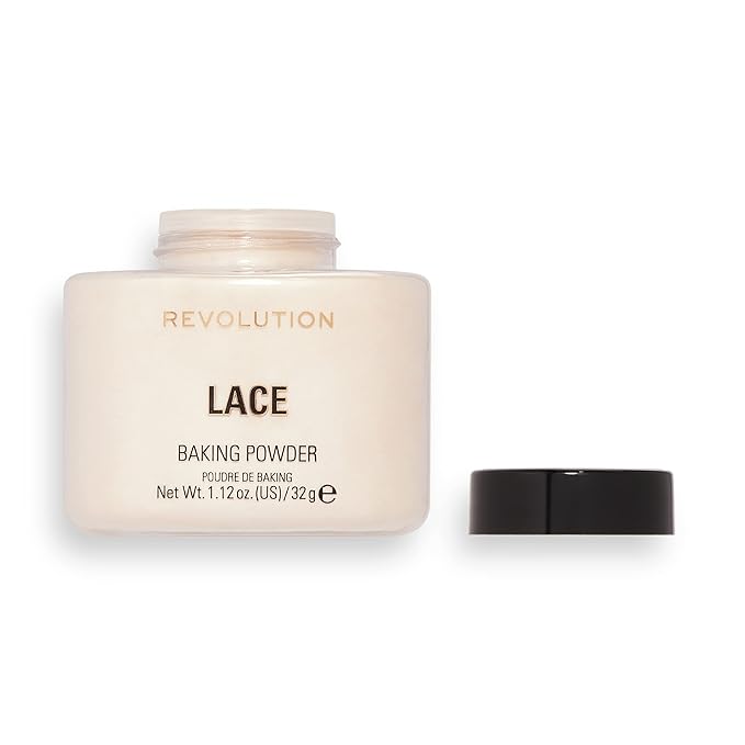 Revolution Beauty, Loose Baking Powder, Makeup Setting Powder, Long Lasting Coverage, Mattifies & Reduces Shine, Lace, 1.13 Oz