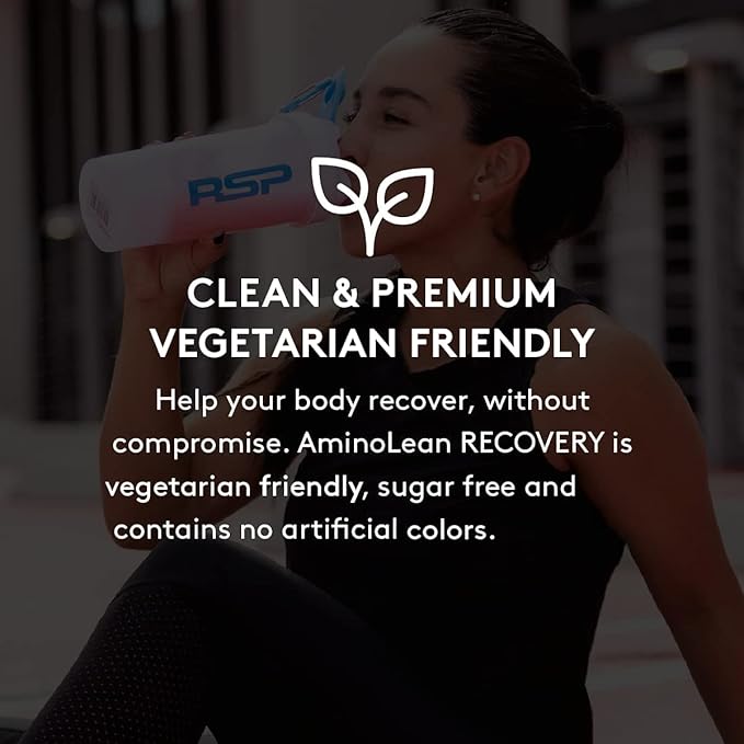 AminoLean Hydrating Electrolyte Powder and Recovery Drink with Sea Minerals, Nootropic Mushrooms, and Vegan Amino Acids, BCAAs + EAAs for Post Workout Muscle Building, Blood Orange