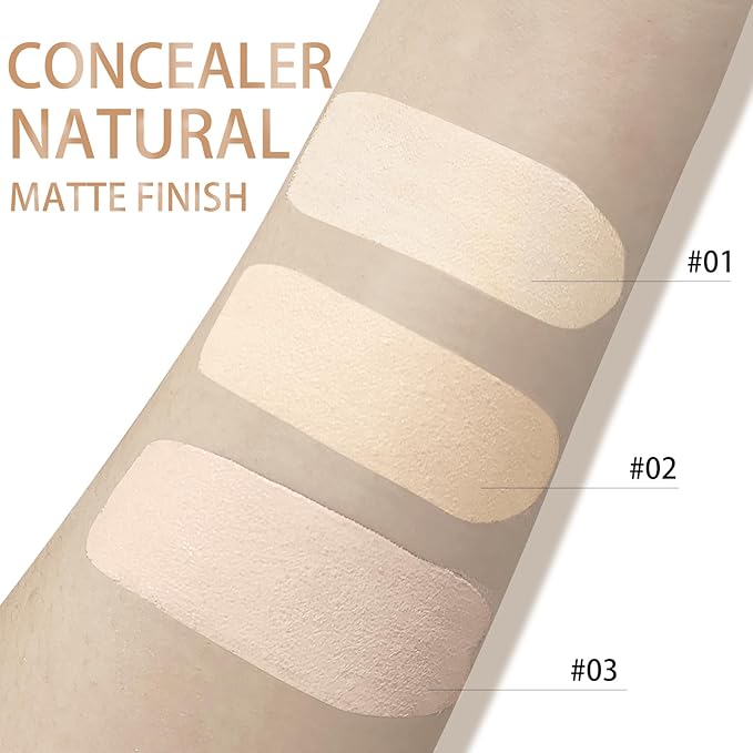 Liquid Concealer Makeup, Full Coverage Concealer, Cream Face Concealer with Cushion Applicator, Highly Pigmented, Natural-Looking, Hydrating, Waterproof Concealer (#04 Ivory)