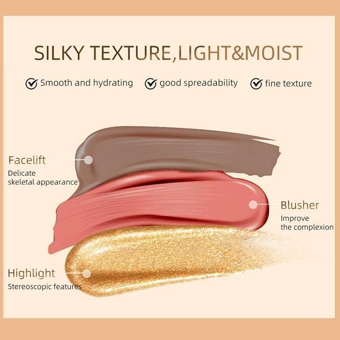 Liquid Blush Beauty Wand, Cream Blush Stick,Face Concealer Contouring Shaping,Long Lasting & Smooth Natural Matte Finish,with Cushion Applicator Attached Easy to Blend.(02# Peach Pink)