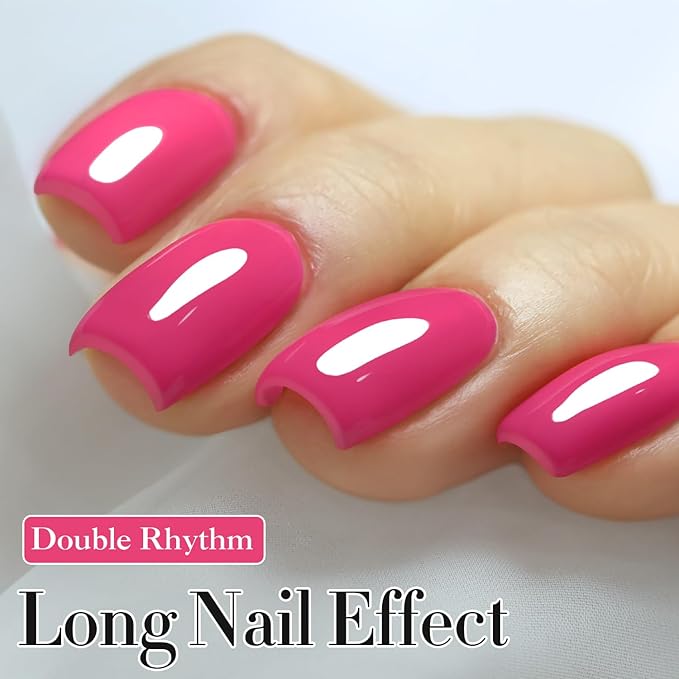 Double Rhythm Translucent Gel Polish Sheer Neutral Natural Light Milky Same Color Same Bottle 15ML Jelly UV Nail Polish Nail Art DIY at Home (Pink Purple-A1471)