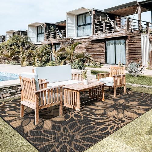 GENIMO Outdoor Rug, Waterproof Plastic Rugs 10'x14' - Image 3