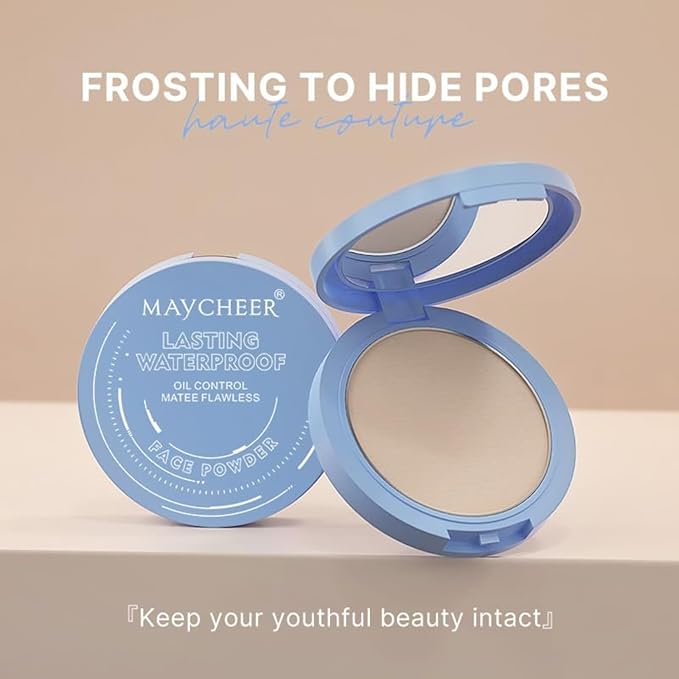Oil Control Face Pressed Powder,Matte Smooth Setting Powder Makeup,Waterproof Long-Lasting Makeup Setting Powder,Oil Control Flawless Finish,Lightweight,Residue-Free (02 NATURAL BEIGE)